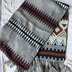 J. Crew Gray and Brown Patterned Scarf best valentines gift